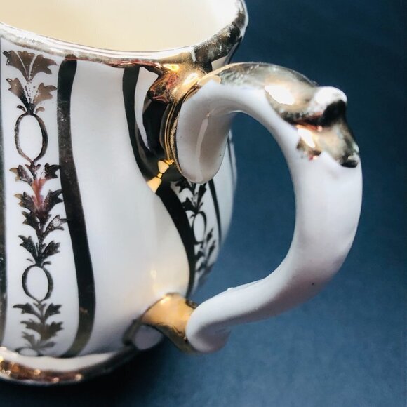 Sadler England Golden Swirl Garland Creamer Open Sugar Bowl Set Christmas Table - Picture 6 of 11